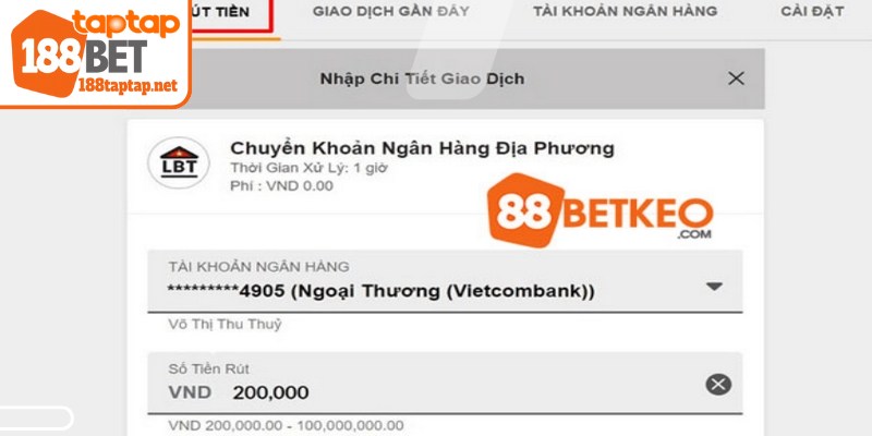 Tiêu chí cần đáp ứng trước khi thực hiện lệnh rút tiền 188BET TAPTAP